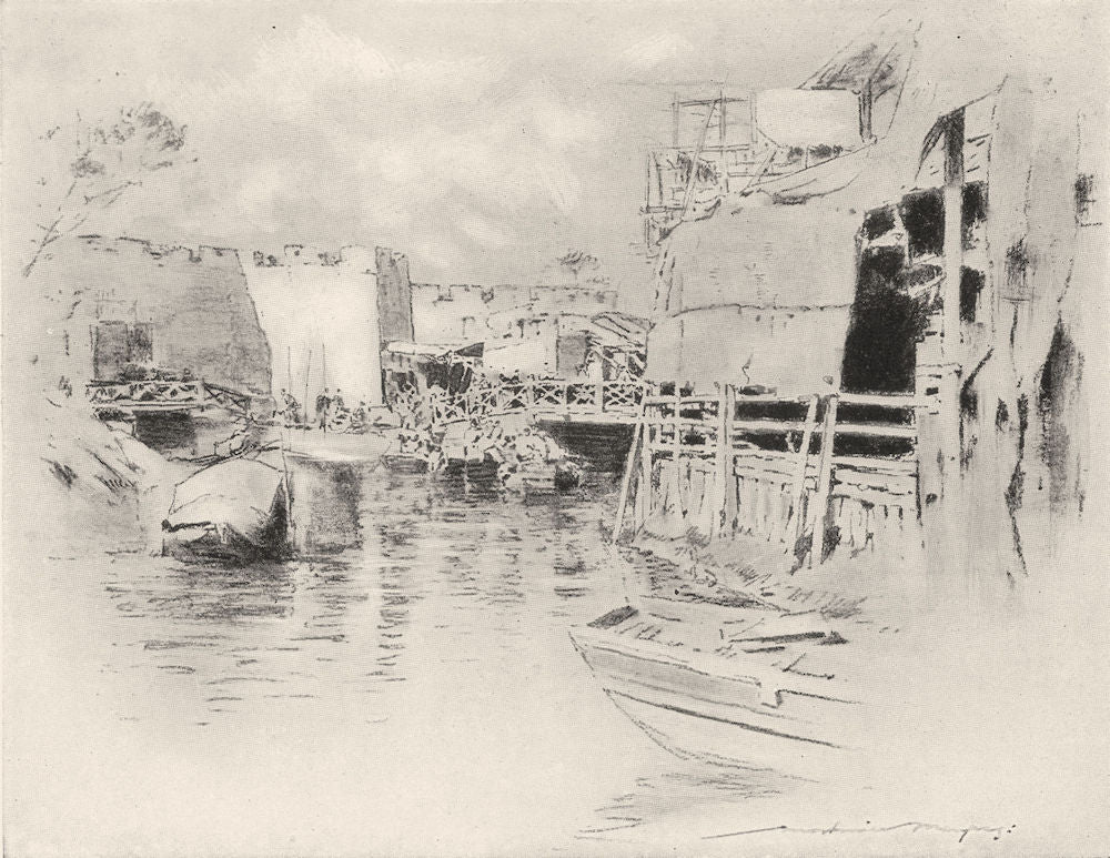 CHINA. Canton 1920 old antique vintage print picture